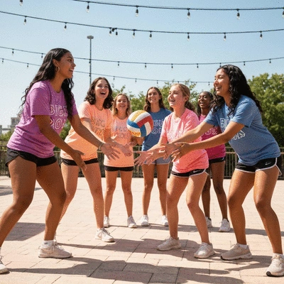 Diverse group of sorority sisters laughing together outdoors, symbolizing community and engagement