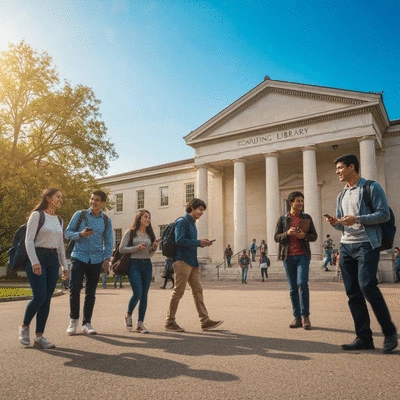 Two sorority sisters, a Big and a Little, hugging happily on a college campus, symbolizing mentorship and friendship